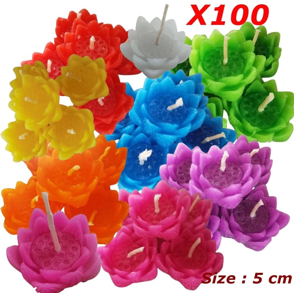 100X Velas Flotantes Loto Luces Lirio de Agua para Piscina Festival Budismo Vecinco De Foto 1 de 4