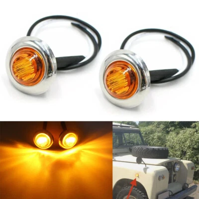 2x Indicador de luz lateral ámbar para coche clásico Land Rover serie Triumph Mg LED Foto 1 de 4