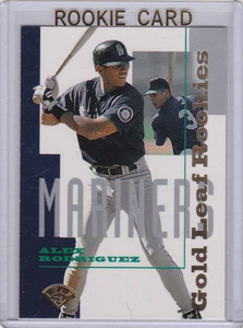 Alex AROD Rodriguez RC Gold Leaf BASEBALL ROOKIE CARD Insert Mariners Yankees! - Picture 1 of 2