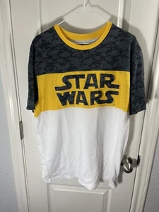 Disney Men’s Star Wars Logo Graphic embroidered tee adult Large yellow black - Picture 1 of 6