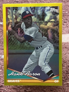 2024 Topps Archives Yellow Foilboard Hank Aaron #296 Milwaukee Braves - Picture 1 of 2