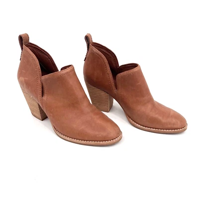 JEFFREY CAMPBELL Women's 8 Camel Brown Rosalee Leather Block Heel Ankle Booties - Image 1 of 4
