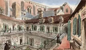 Hotel Due Torri Verona Italy - Watercolour Painting - 19th Century - Grand Tour - Picture 1 of 5