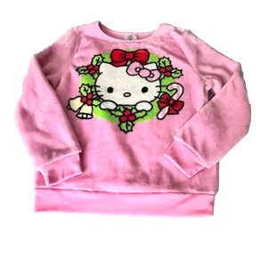 Hello Kitty Teens L Soft Sweatshirt Pullover Pink Fleece Cozy Christmas Fuzzy - Picture 1 of 8