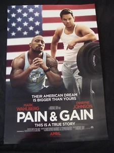 PAIN & GAIN movie poster MARK WAHLBERG DWAYNE JOHNSON Original DS One sheet 27x4 - Picture 1 of 4