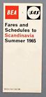 Bea British European Airways & Sas Scandinavia Airline Timetable Summer 1965