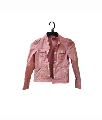 Juicy Couture Pink Denim Jean Jacket Girls Kid Size 10 Little Girl Kids Jacket - Image 1 of 4