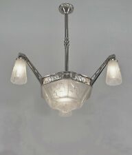 FRENCH 1930 ART DECO peacock CHANDELIER BY MULLER FRERES ..... bronze