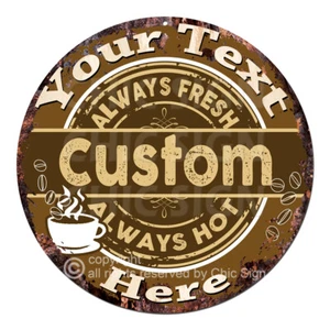 CP-0161 ANY NAME'S Custom Personalized Coffee Drink Metal Sign Decor Gift idea - Picture 1 of 16