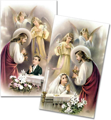 Personalized First Holy Communion Remembrance Prayer Cards Set of 24
