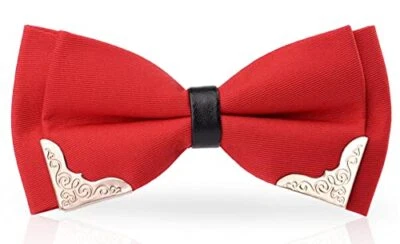  Мужские металлические золотые галстуки-бабочки для мужчин женщин искусственная кожа атласный один размер A/Red-s19 - Изображение 1 из 4