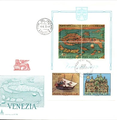 Vatican City 1972 Save Venice MS FDC Vatican CDS - Image 1 of 2