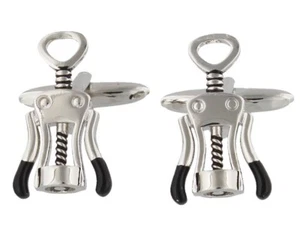 CUFFLINKS BY HARVEY MAKIN CORKSCREW IN GIFT BOX PRESENT FUN GIFT - Picture 1 of 5