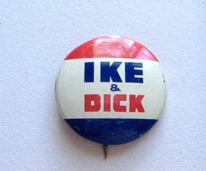 IKE & DICK ~ BUTTON PIN ~ GREEN DUCK CO CHICAGO - Bild 1 von 9