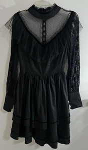 Spin Doctor - Hot Topic Women's Dress XS Extra Small Black Goth Wednesday Addams - Picture 1 of 9
