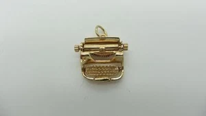 Máquina de escribir mecánica vintage de oro amarillo 14K con pieza móvil colgante década de 1940 - Imagen 1 de 1