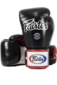 Fairtex Muay Thai-Style Sparring Gloves (Black/White) - Picture 1 of 5
