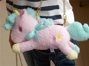 Sanrio Little Twin Stars Unicorn Pink Plush Wallet &Coin Purse& Mini Bag NEW - Picture 1 of 6