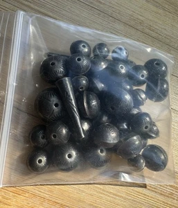Old Pawn Navajo Graduated Beads For Necklace 925 Silver Hand Stamped - Picture 1 of 7