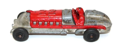 Hubley Cast & Diecast Racer #22 7,5" años 40 plateado/rojo Foto 1 de 4
