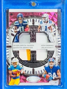 Smith-Njigba Downs Johnston 2023 Certified Patch Stitch in Time Quad /35 IC43 - Picture 1 of 2