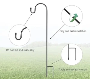 Schäferhaken 4 Stück Schäferstab laternenstab Garten,Hirtenbogen Haken 90 cm - Bild 1 von 5