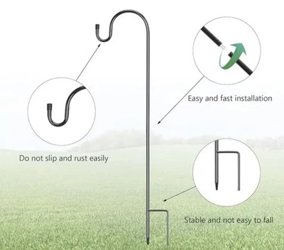 Schäferhaken 4 Stück Schäferstab laternenstab Garten,Hirtenbogen Haken 90 cm - Bild 1 von 4