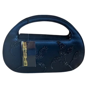 Vintage Y2K Sasha Black Satin Beaded Evening Bag NWT - Picture 1 of 6