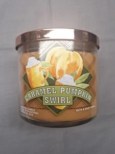 Bath & Body Works Caramel Pumpkin Swirl 3-Wick Candle 14.5 oz NEW - Picture 1 of 4