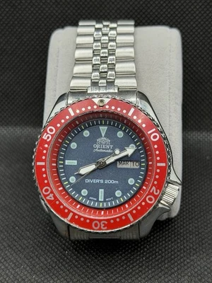 Orient Diver’s 200m Automatic Pepsi Red Bezel Watch Japan – Works – Vintage Mako - Image 1 of 4