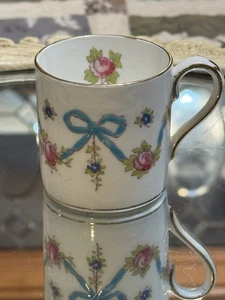 Seltenes 40er Jahre Crown Staffordshire Blumenband Demitasse Vintage - Bild 1 von 5