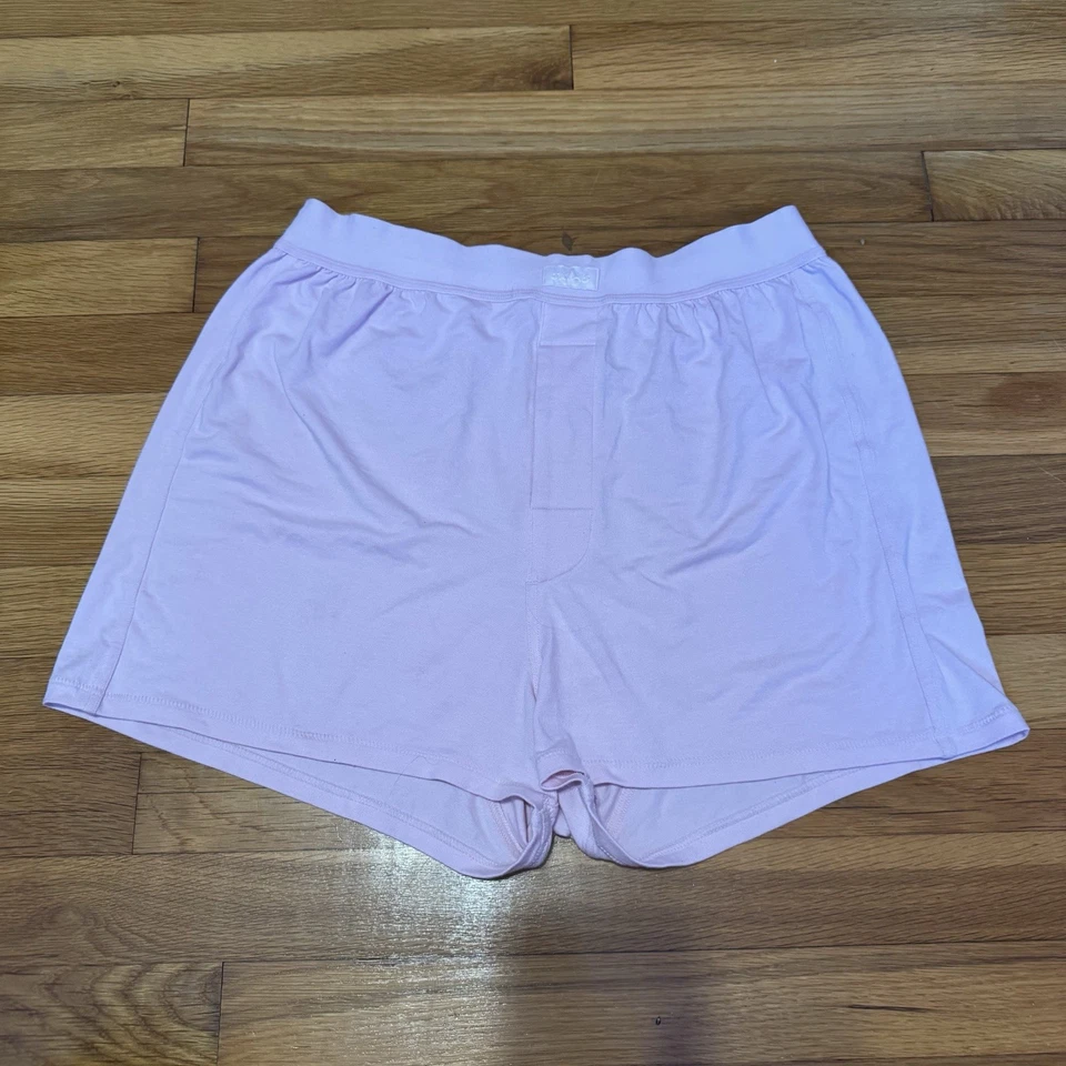 skims light pink oversized boxer style shorts size small - Image 1 of 4