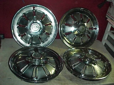 Corvette 1964 Spinner Hubcap Set 15" Chevrolet Wheel Covers Nice '64 Drivers - Image 1 of 4