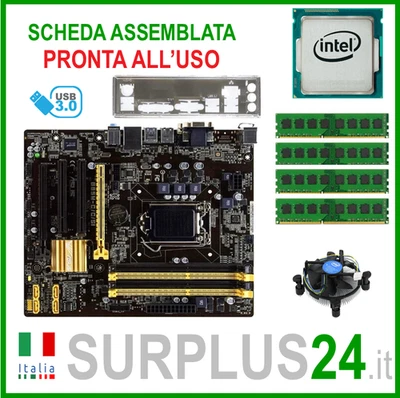 ASUS B85M-C/C/SI + Intel Core i7-4790 + 32 GB RAM | Kit Sc.Madre 1150 I/O #2874 - Immagine 1 di 4