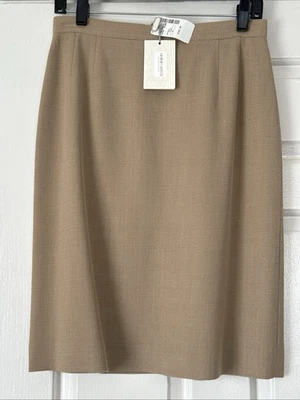 New Giorgio Armani Le Collezioni Oatmeal Wool Blend Straight Skirt Sz 8 NWT $295 - Image 1 of 4