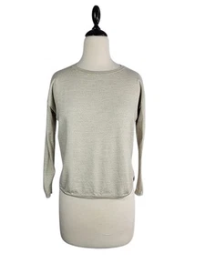 Akris Punto 100 % Wolle kastiger Pullover hellbraun 4 U-Boot-Ausschnitt minimalistisch leise Luxus Strick - Bild 1 von 13