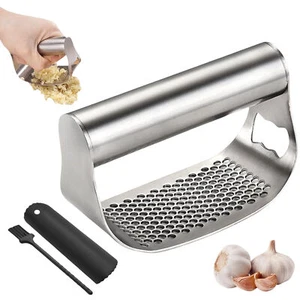 Garlic Press Crusher Squeezer Masher Mincer Stainless Steel Manual Kitchen Tool - Picture 1 of 8