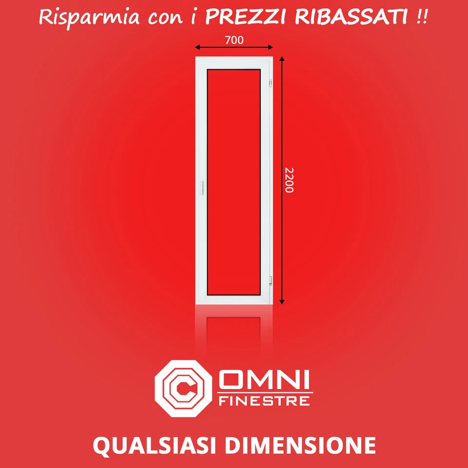 Porta Finestra in PVC su misura Anta Ribalta L-700x2200 mm con certificato - Immagine 1 di 1