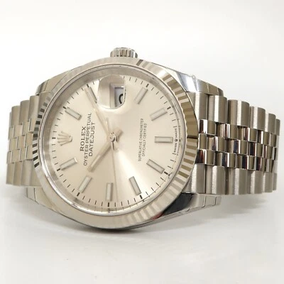 Rolex Datejust 36 esfera plateada palo acero inoxidable Jubilee automático 126234 Foto 1 de 4