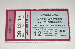 2/23/84 Minnesota Gophers Northwestern NCAA College Hoops Basketball Ticket Stub - Picture 1 of 2