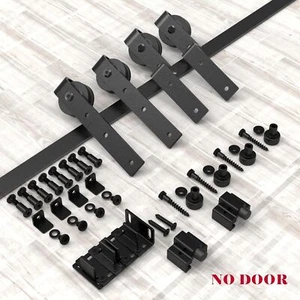 CCJH 3-8FT Super Mini Cabinet Bypass Sliding Barn Door Hardware Kit for 2/4 Door - Picture 1 of 21