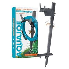 Aqua Joe Garden Hose Stand with Brass Faucet