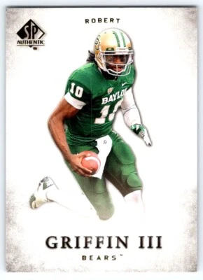 2012 SP Authentic Football Robert Griffin Baylor Bears Redskins #10 Rookie Card  - Image 1 of 2