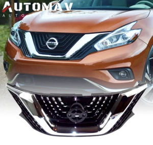 For 2015-2018 Nissan Murano Front Upper Grille Chrome+Black Factory Style Grille - Picture 1 of 9
