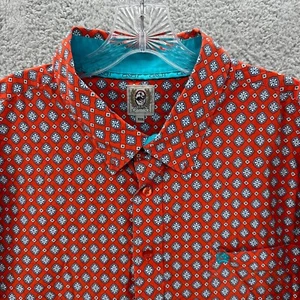 Cinch Shirt Mens XXXL 3XL Orange Floral Western Cowboy Rodeo Button Up Shirt - Picture 1 of 11
