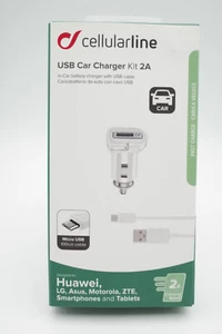 Cellularline USB KFZ Charger Ladegerät Kit 2A 10W + 1m Micro USB Daten Ladekabel - Bild 1 von 4
