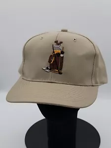 Vintage Otto Cap I Love Golf Hat Tan Snapback Embroidered Made In Hong Kong - Picture 1 of 9