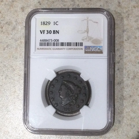 1829 Large Cent NGC VF30BN Cover