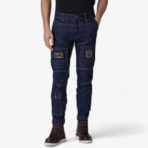Jeans Uomo Aeronautica Militare PA939 Pantalone Anti-G denim stretch Blu Scuro A - Picture 1 of 9