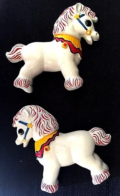 Tiza yeso colgante de pared circo ponis ponis caballo carnaval vintage brillante Foto 1 de 4